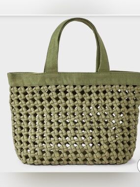 Waxed Cotton Woven Cord Tote Bag - Universal Thread, Green